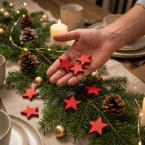 Artikel Streudeko Weihnachten Sterne Rot Holzsterne Ø4cm 24 St