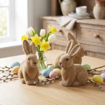 Artikel Deko Hasen Sitzend Ostern Braun – 2. Wahl – Beflockt H15cm 4 St