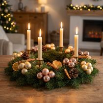 Artikel Mini Weihnachtskugeln am Draht Gold Rosé Glas Ø25mm 140 St