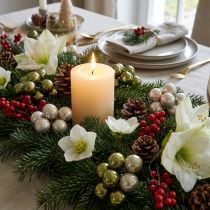 Artikel Mini Weihnachtskugeln am Draht Glas Grün Silber 2,5cm 140 St