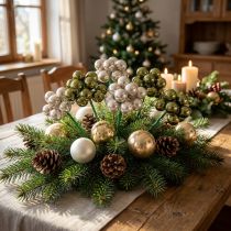 Artikel Spiegelbeeren Weihnachtskugeln Grün Silber Ø20mm 140St
