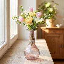 Artikel Mini Vase Glas Glasvase Blumenvase Lila Ø7,5cm H15cm