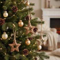 Artikel Holzanhänger Holzsterne Natur Christbaumschmuck Ø4,5cm 8 St