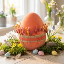 Artikel Osterei Deko Ei Orange Apricot Kunststoff Beflockt 20cm