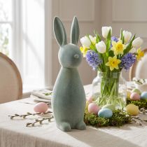Artikel Deko Hase Deko-Osterhase Beflockt Graugrün H47cm