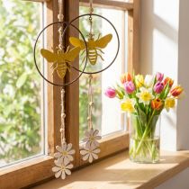 Artikel Bienen Deko Ring Metall Holz Fensterdeko Ø12cm 44cm 4St