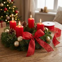 Artikel Weihnachtsband Rot mit glitzernden Sternen Band 25mm 18m