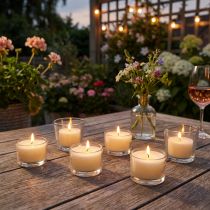 Artikel Teelichter Duftkerzen Citronella für romantische Abende zuhause oder im Garten 25mm 7h 18St