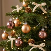 Artikel Weihnachtskugeln Glas Rosa Apricot Mix Mini Ø3cm 22 St