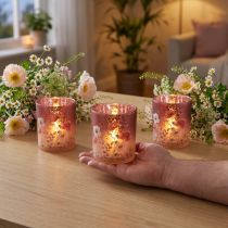 Artikel Elegantes Windlicht mit floralen Motiven für stimmungsvolle Raumgestaltung 8cm 4St.