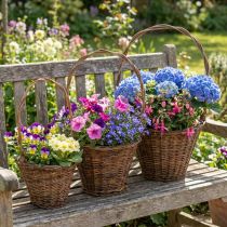 Artikel Blumenkorb Weide Korb Henkel Natur 29/23/21cm Set 3St