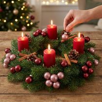 Artikel Mini Weihnachtskugeln Draht Glas Bordeaux Rosa Ø2,5cm 140 St