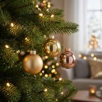 Artikel Weihnachtskugel-Trio Gold & Rosé – edles 3er-Set mit Glanz und Stil 5cm 24St