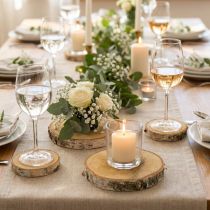 Artikel Birkenscheiben rund Ø11-13cm 12 St - Perfekte Deko für Hochzeit, Basteln, Tischdekoration