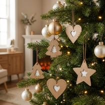 Artikel Christbaumschmuck Stern Tanne Herz Papier 7cm 36St