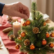Artikel Mini Weihnachtskugeln Glas Orange Matt/Glänzend Ø2cm 44St