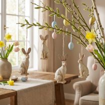 Artikel Osterhase Figur zum Aufhängen Osterdeko Polyresin H9,5cm 4St