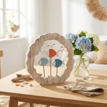 Artikel Tischdeko Fische Holz zum Stellen Blau, Rot Maritime Deko Ø28cm