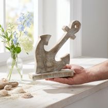 Artikel Anker aus Holz Deko-Anker Shabby Chic Weiß Natur 22cm