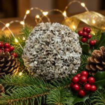 Artikel Weihnachtsdeko Weihnachtskugel Weiß Schneeball Ø10cm