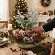 Artikel Künstlicher Eukalyptuszweig beschneit Dekozweig Eukalyptus Weihnachten 48cm