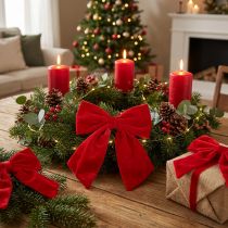 Artikel Schmuckschleife Rot als Weihnachtsdeko 28cm 3St