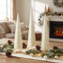 Artikel Tannenbaum Dekobaum mit Holzfuß für Winterdeko 40cm 3St