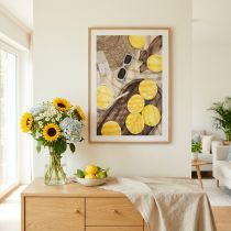 Artikel Wanddeko "Süße Zitronen Zeit" - Sommerliches Bild mit Limonade und Strohhut, 40x60cm in Holzrahmen