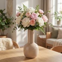 Artikel Deko Vase Metall in Braun Cappuccino Emaille H25,5cm