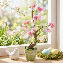 Artikel Mandelbäumchen im Topf Künstlich mit rosa Blüten H28cm