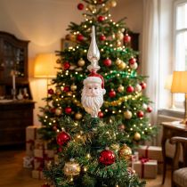 Artikel Baumspitze Glas Weihnachtsmann Christbaumspitze 34cm