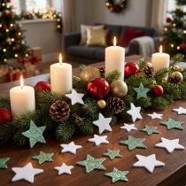 Artikel Streudeko Weihnachten Streusterne Grün Weiß Ø4/5cm 40 St