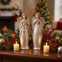 Artikel Engel Figur Schutzengel Weihnachtsengel mit Herz H19cm 2St