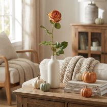 Artikel Künstliche Rose Orange, Kunstrose, Dekorose L74cm Ø7cm