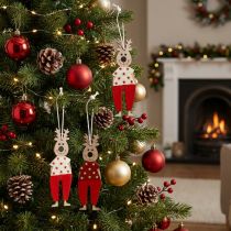 Artikel Rentiere zum Hängen, Weihnachtsdeko, Christbaumschmuck, Holzdeko für den Advent H13cm 8 St