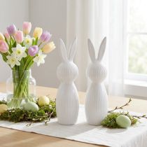 Artikel Schlichte Hasenfigur als dekoratives Objekt für moderne Frühlingsarrangements 22cm 2St