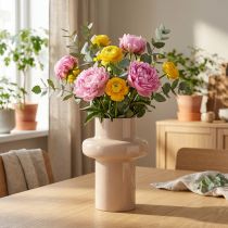 Artikel Blumenvase Metall Braun Cappuccino Emaille Ø17cm H23cm
