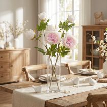 Artikel Deko Pfingstrosen Rosa 3 Blüten Langstielig L80cm 2St