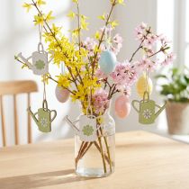 Artikel Dekohänger Gießkanne Holz Deko Natur Grün 8cm 12 St