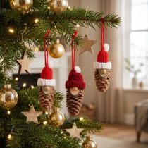 Artikel Christbaumschmuck Wichtel Zapfenwichtel Rot 9cm 12St