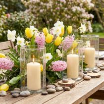 Artikel Kerzenhalter Glas Windlicht Klar Ø9,5cm H15cm 6St