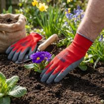 Artikel Kixx Nylon Gartenhandschuhe Gr.10 Rot, Grau