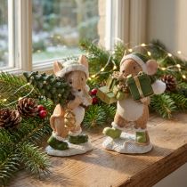 Artikel Weihnachtsmäuse Deko Maus Grün Braun H8cm 2 St