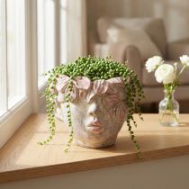 Artikel Pflanzkopf Blumentopf zum Aufhängen Beton Optik Rosa H13cm