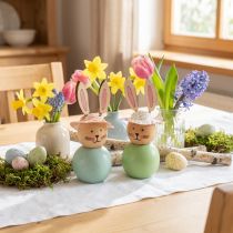 Artikel Holz Osterhasenfiguren Ostern Tischdeko Niedliche Hasenfiguren Frühlingsdeko 9cm 8St