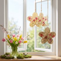 Artikel Dekohänger Holz Blumen Frühling Natur Pink 16cm 3St