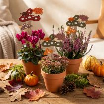 Artikel Blumenstecker Fliegenpilz Deko Igel Herbstdeko 8cm 12 St