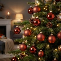 Artikel Weihnachtskugeln Glas Rostrot Kugeln Matt/Glänzend Ø4cm 60St