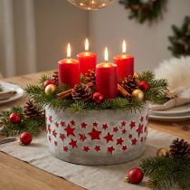 Artikel Pflanzschale für den Advent, Übertopf mit Sternen, Betondeko Ø20cm H11cm