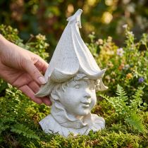 Artikel Dekofigur Wichtelkopf für stilvolle Garten und Wohnraumakzente grau 30cm
